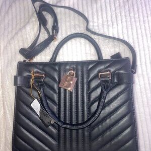 Bebe Elegant  Black Quilted Handbag NWT